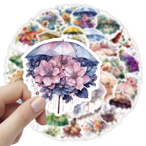 Paraplu Stickers voor tieners en volwassenen, 50 stuks paraplu Vinyl Sticker Set, Auto, Motorfiets, Fiets, Skateboard, Snowboard, Bagage, Laptop, Koffer, Helm, Motorfiets, Computer