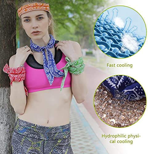 Verpakking van 8 Cooling Sjaal Wraps Zomer Koeling Sjaal Hoofdband Cooling Neck Wrap Headband Keep Cool for Men Women Outdoor Activiteiten