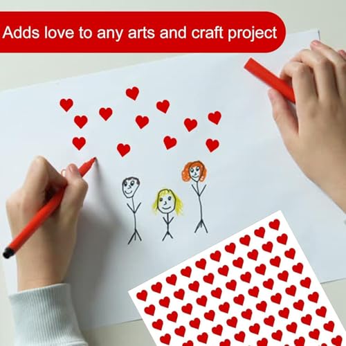 1200 Pieces Heart Stickers, Red Heart Stickers, 1 cm, Small Heart Stickers, Self-Adhesive Heart Stickers, Funny Heart Stickers, voor Uitnodigingsstempels, Cadeauverpakking 5