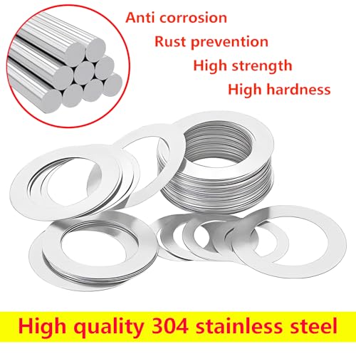 50 stuks platte ringen, M10 x 20 x 0,5 mm ronde ringen, 304 roestvrij staal platte ringen, voor schroeven en noten 3