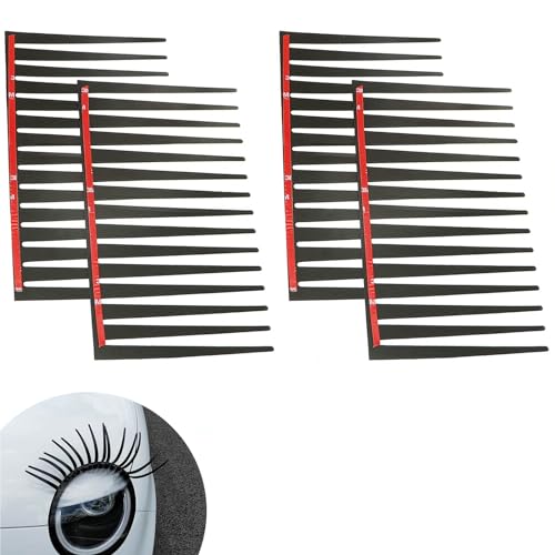 Auto Koplamp wimpers, 2 paar aangepaste waterdichte zwart 3D wimpers voor auto koplampen, Stickers, Grappige auto Stickers voor decoratie, koplampen met glimlach, auto spiegel Stickers