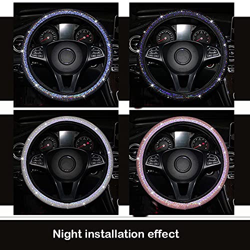 Stuurwiel Cover Glitter, Bling Stuurwiel Cover glanzend Kleurrijke Auto Stuurwiel Cover Auto Decoratie Accessoires voor Dames Meisjes Accessoires, Rood 4