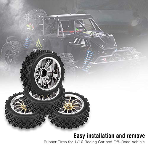 4 st/Set Rubberbanden voor RC Auto, Wiel en Rim voor RC 1:10 Auto (Goud) 4