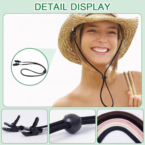 5 st Winddichte hoed band verstelbare hoed kin koord sloten verwijderbare riem clips voethouders voor kamperen, wandelen, reizen, klimmen en buiten activiteiten (5 kleuren),, Multicolour 4