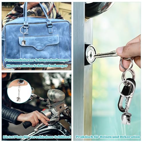 2 stuks motorhelm sleutelhangers, Cadeau Idee voor motorrijders, motor cadeau, 3D Mini sleutelhanger, motor helm sleutelhanger, hanger voor verjaardag vakantie geschenken