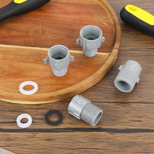 8 stuks Buis Conversion Connectors met 8 ringen, 1/2 inch tot 3/4 inch NPT en 1/2 inch tot 5/8 inch NPT man naar vrouw passen voor het veranderen van slang Diameter 3