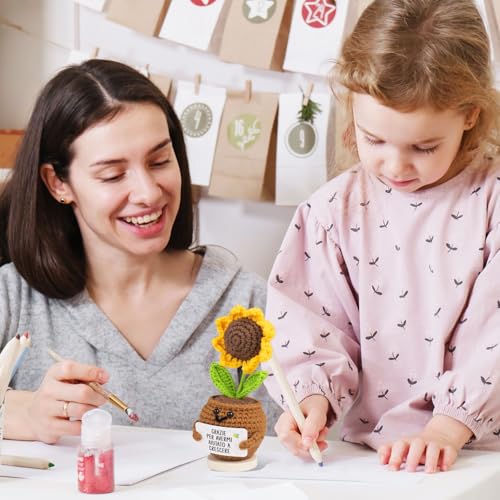 Italiaanse leraar geschenken Zonnebloem haak pop met Graze Card per AVERMI AIUTATO A CRESCERE 11 x 5 cm 3