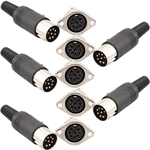 10Pcs DIN Power Socket, Solder Connector, 8 Pole Plug voor Panel Mount Audio AV Kabel Connector Speaker (zwart)