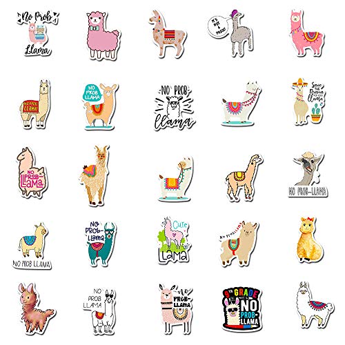 Alpaca Sticker set voor kinderen tieners 50 stuks lama waterdicht Vinyl Stickers Laptop Skateboard Kofferhelm Autofiets mobiele telefoon Motorrijwiel Bike Scrapbook Cadeau 5
