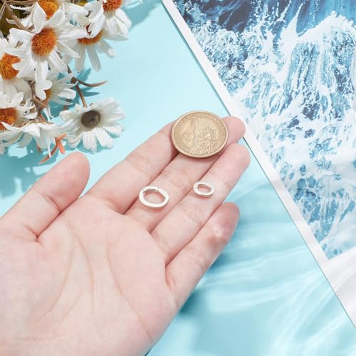 2 stuks 925 Sterling Zilveren ketting Ring Clip, 2 maten Lobster Ring Connector Buckle Pearl ketting versterker Kortere Clasps Spring Clasps voor armband Keychain sieraden maken 3