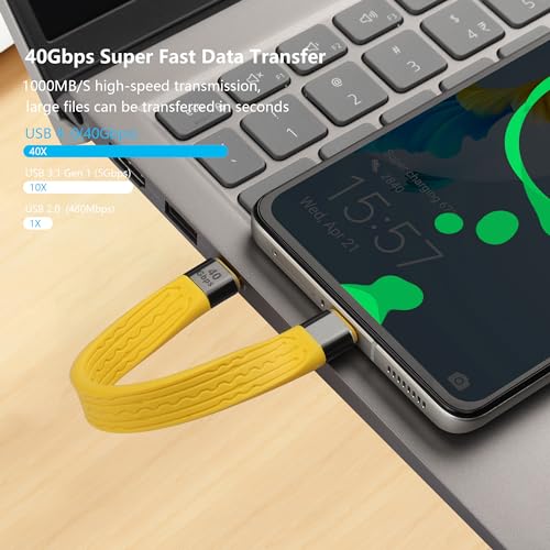 USB4 Type C Extension Cable, 40 Gbit/s, 100 W, PD, Fast Charging, Thin FPC Data Cable, USB C to USB C 8K for Laptop and Phone (Man)