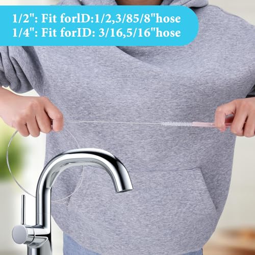 Afvoerborstel, 4 stuks, extra lange roestvrij stalen pijpreiniger, multifunctionele flexibele schoonmaakborstel voor het voeden van buis, schuifdak Tap, Koelkast Drain en Auto (4 stuks) 4