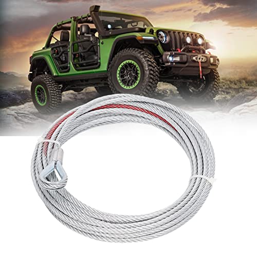 Winches, 4500LBS Kabelkabel draad Roestvrij stalen touw 5.5mm diameter 10m lengte voor Universal Fit sleeplieren