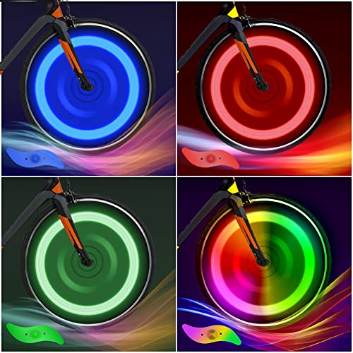 Fiets Gesproken verlichting, 4 stuks Band Flash Lamp, LED knipperen Neon Wheel Lights Cycle Lights Waterdicht 3 Flitsende Modi Fiets Accessoires voor volwassenen en kinderen
