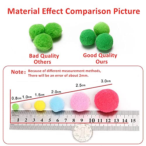135 Kleurrijke Pompen voor Crafting, 10-30mm Mini Pompons Ballen, Kleine Pompons Ballen, Fluffy Kleurrijke Pompons, Pompons, pluche ballen, Craft Accessoires voor Naaien, Decoratie, DIY, Ambachten, Blue-Pink