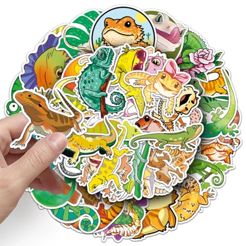 Hagedis Gecko Stickers voor tieners en volwassenen, 50 stuks, Waterdichte Vinyl Sticker Set, Auto, Motorfiets, Fiets, Skateboard, Snowboard, Bagage, Laptop, Koffer, Helm, Motorfiets, Computer 4