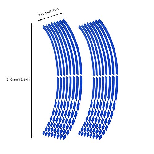 16 st 16-18 inch Motorfiets Reflecterende Wielstrip Stickers, PET Wheel Stickers Decoratie accessoire(Blauw)