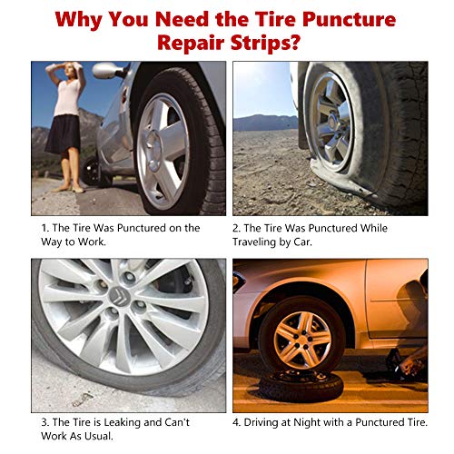 Flat Band Reparatie Kit, Buisloze Band Reparatie Kit, Autobanden Reparatie Kit, 3.5x200mm, Rubber Band Reparatie Strips voor Bus Truck Motorfiets Black/50pcs Populaire 3