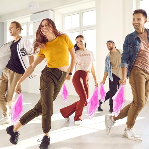 Danssjaals, 48 stuks vierkant jongleren sjaals 61 door 50 cm, Music Movement, Performance Sjaals Props, Accessoires voor het spelen van Magic jongleren Light Sky Blue 4