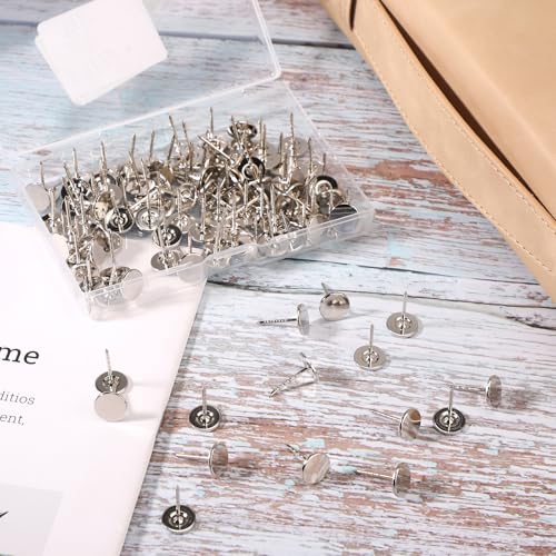 100 st. Zware duim nagels, platte Legering Thumbtacks Meubilair Nagels Decoratieve Nagels voor Hout Stof Meubilair Stof Home Office DIY Projecten(Zilver) 3