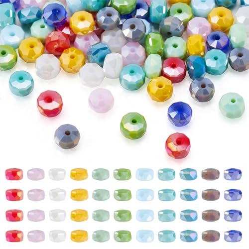 88st facetten rondelle glazen kralen imitatie jade AB kleur spacer kralen 11 kleuren 8mm rondelle dikke kralen bulk voor DIY armband sieraden maken