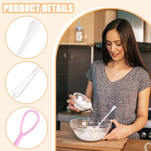 10Stuks Kleine Whisk 2 in 1 Mini Whisk Multifunctionele Siliconen Herbruikbare Mini Suiker Lepel Handleiding Kleine Menggereedschappen Set voor koken Mengen Beating Ingrediënten Mengen Sausen 4