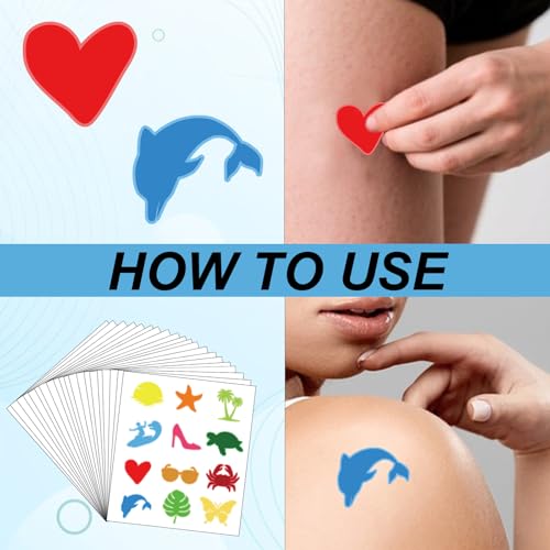 240 stuks Zelfklevende Stickers voor Tanning, 12 stijlen Zelfklevende Stickers met Har Star Butterfly en Bow Pattern Outdoor Stickers Zonnebaden Lichaam Stickers voor meisjes Zomer 5