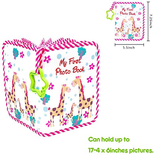 Groot schattig fotoalbum, zachte foto boek geschenk Set, baby foto album voor pasgeboren peuter (rood)