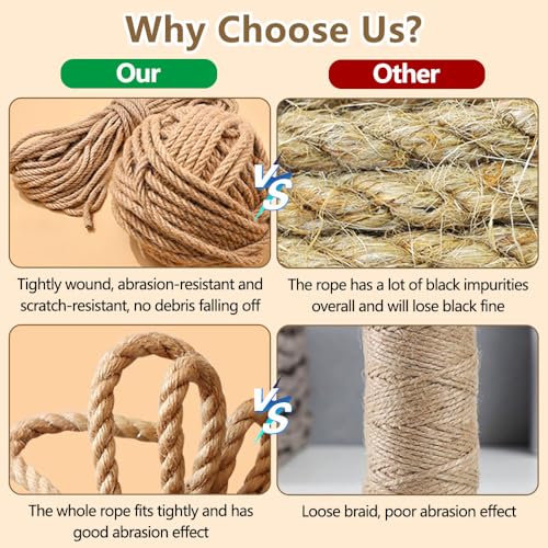 Jute Touw 8mm 20m Natuurlijke Jute Touw 8mm Jute Cord, Natuurlijke Jute Cord, Sterke Natuurlijke Vezels, Hennep Touw voor Tuin, Home Decoratie, Ambachten, Tuinieren, Scratching Post 4