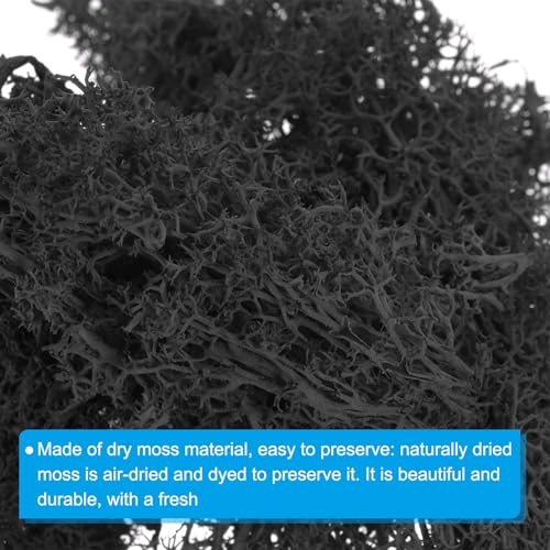 50g nep mos, bewaard rendier mos kunstmatige mos lichen centrumstukken decor faux mos voor pot planten Kerstmis ambacht, zwart 4