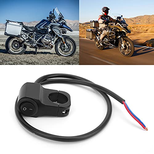 Handlebar Switch, 7/8in Handlebar Switch Headlight Fog Light On Off Knop Waterdicht voor 12V Motorfiets ATV Elektrische fietsen