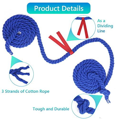 20ft Kinderen Volwassen Tug van War Touw Kit met Whistle Medal Accessoires, Outdoor Playfield Day Family Party Birthday Party Game Tug of War Rope Kit (Blauw)