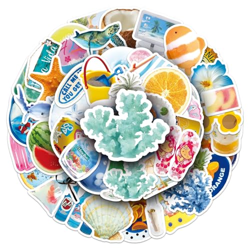 Strand Stickers voor tieners Volwassenen 50 stuks Zomer strand Vinyl Sticker Set Auto Motorfiets Fiets Skateboard Snowboard Bagage Laptop Koffer Helm Motorfiets Computer