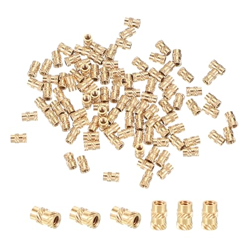 M1.7x4x2.5mm Messing draad invoegen, 50 st Metrische Geknokkelde Noten Warmteset Invoegen voor Plastic 3D Printing Components