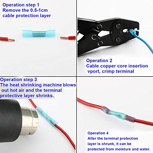 Heat Shrink Tubing Connectors, Crimp Butt Splice Terminal Kit, Heat Shrink Connector Terminals, Waterproof Wire Connectors, Heat Shrink Connector, 40 Piece Solderless Terminal voor 16-14 AWG 4