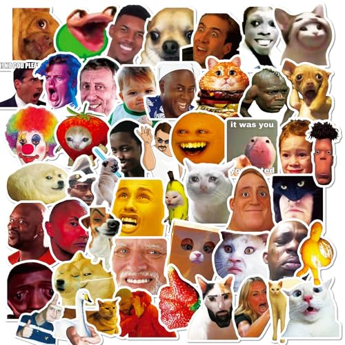 Meme Stickers voor tieners Volwassenen 50 stuks Meme Vinyl Sticker Set Auto Motorfiets Fiets Skateboard Snowboard Bagage Laptop Koffer Helm Motorfiets Computer