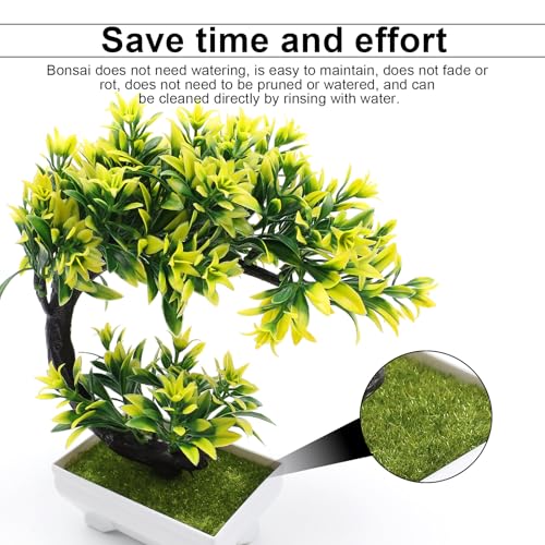 Potted plant kunstmatige stijlvolle kunstplant Bonsai decoratieve kunst Bonsai miniatuur kunstbomen voor woonkamer kantoor slaapkamer balkon 4
