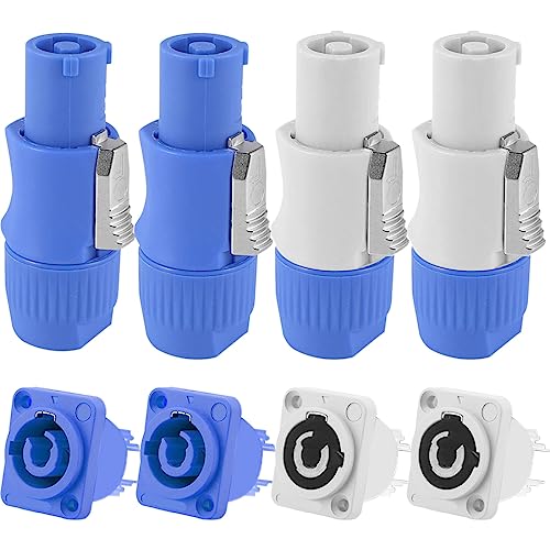 voor Powercon Connector 3 Pin Man Panel Mount Female voor Neutrik Power Cable, AC 250V 20A Plug Jack Adapter voor Stage Light LED Screen Audio Equipment, 8st