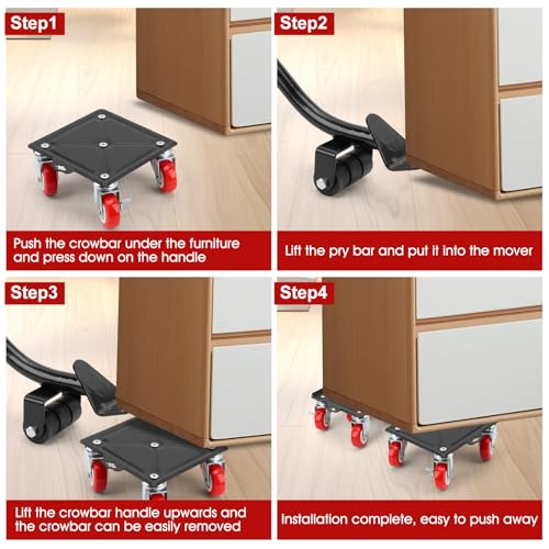 Robuuste meubels Lift Set, Meubilair Slider Set, 3000 kg, Carbon Steel, Beweegbaar Wiel, Gereedschap, Meubilair Transport Trolley voor bewegende apparaten, Koelkasten, Banken 4