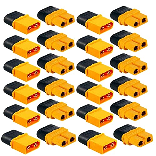 XT-60H Plug, 24 Pack 12 Pairs, XT-60 Man Vrouwelijke Connector, XT60H Batterijpluggen voor RC Lipo Batterij, Helicopter Quadcopter (12st XT60H Plug+12Pcs
