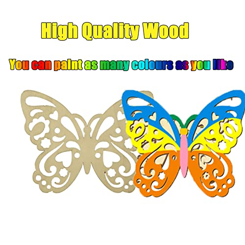 48 Stukken Houten Vlinders voor het schilderen, onvoltooide houten Vlinders, Hout Schilderen Ambachten, DIY Schilderen, Creatieve Productie en Meubilair Decoratie
