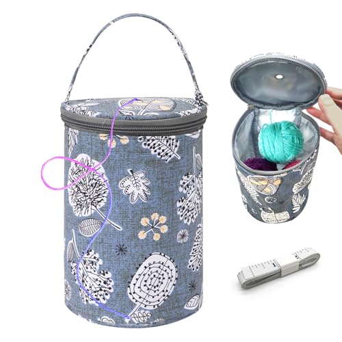 Gebreide tassen, draagbare tassen voor garenopslag, middelgroot formaat, ritshaaktas, voor garen naalden, regelaar