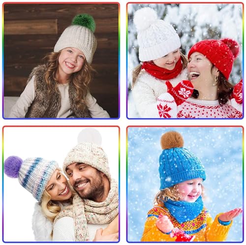 Verpakking van 5 12 cm Pompoms Faux Fur Rabbit Fur Pompoms, Faux Fur Pompoms, pluche ballen, Pompoms voor doe-het-zelf knutselen Hoeden Hanger Decoratie, Vrouwen Meisjes Bag Hanger Keychain 3