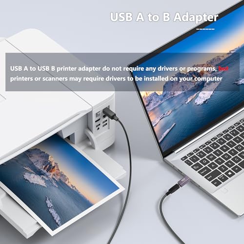 USB A to B Adapter USB 2.0 Printerkabel Een Plug to B aansluiting voor printers, scanner, fax en meer 4