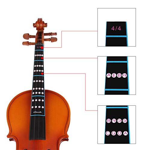 Violine Griffbrett Aufkleber,abnehmgare 4/4 Violine Finger Position Marker Geige Griffbrett Aufkleber Indikator für Anfänger Praxis 4