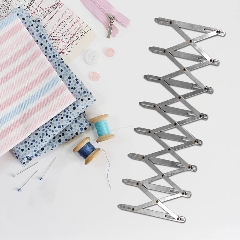 Aluminium Naaimeter verstelbare lengte Naaibare Naaimeter metalen knop Locator Anti Rust DIY huishoudelijke gordijn Accessoires 4