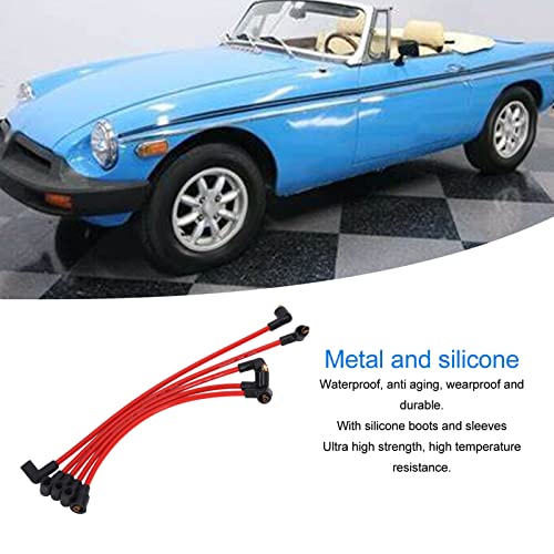 5st 8mm Bouging Wire, Red Silicone Ignition Leaders HT Leads Spark Plug Plug Kabels voor MGB 1800cc Modellen 5