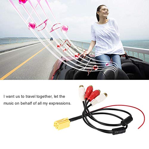 ISO Adapter Connector Kabel, Mini 6 Pin ISO Adapter Aux Line Out 4 Chinch Cable 4 RCA Plug voor Seat