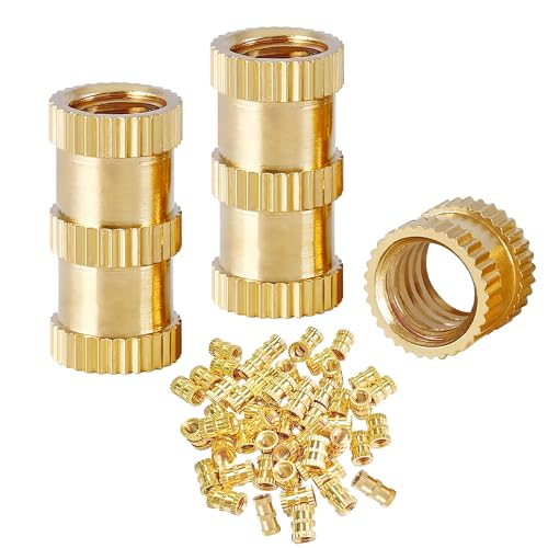 Verpakking van 100 draad Noten Gekartelde draad Noten Messing Noten Vrouwelijke draad voor Plastic Delen 3D Printers M4 x 8mm x 6mm