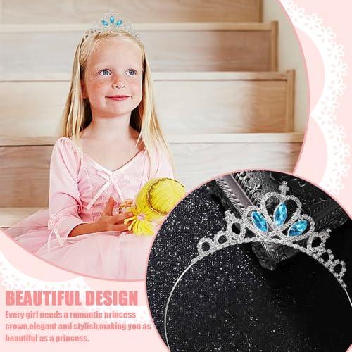 3 st Princess Crown Tiara Edelsteen Rhinestone Crown Elegant Rhinestone Crystal Tiara Sparkling haar accessoire voor meisjes voor verjaardag kerst carnaval bruiloft feest (3 kleuren) 5
